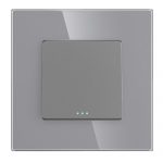 glas schalter 1weg 1fach grau 2