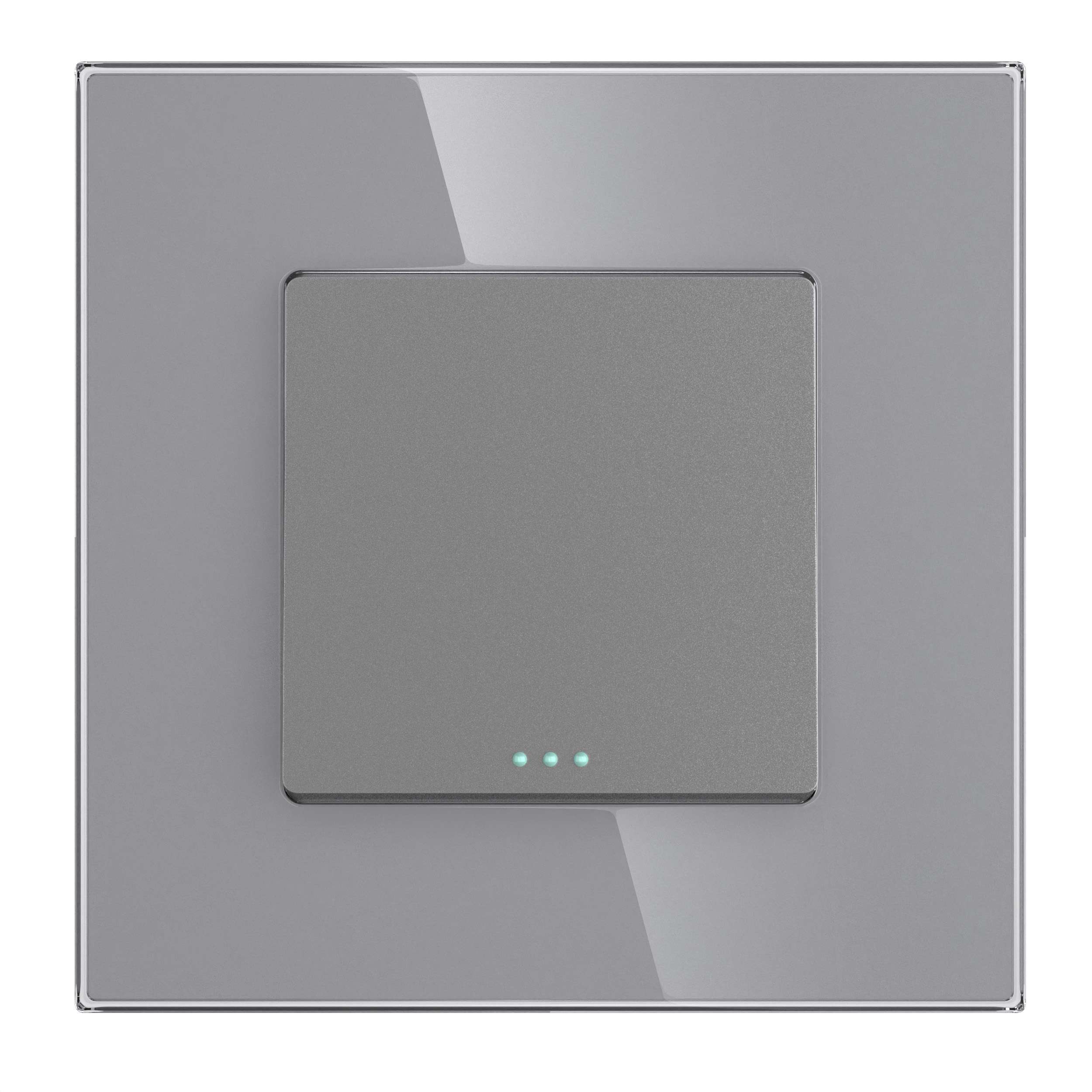 glas schalter 1weg 1fach grau 2